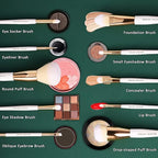 Makeup Brushes Set 10Pcs Professional Kabuki Foundation Eyeshadow Blush Blending Lip Full Face Cosmetic Kit W/Makeup Brush Set with Holder