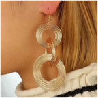 Punk Exaggerated Circle Drop Earring Long