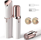 Facial Hair Removal for Women, Ladies Face Shaver for Upper Lip Chin and Peach Fuzz with USB Rechargeable Included 2 pc Replacement Heads