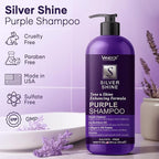 Brass Toning Purple Shampoo for Grey and Silver Hair, Infused with Purple Pigment, Sulfate Free Shampoo for Gray and Silver Hair (16 fl oz)