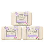 A LA MAISON Rose Lilac Bar Soap - Triple French Milled Natural Moisturizing Hand Soap Bar (1 Bar of Soap, 8.8 oz)