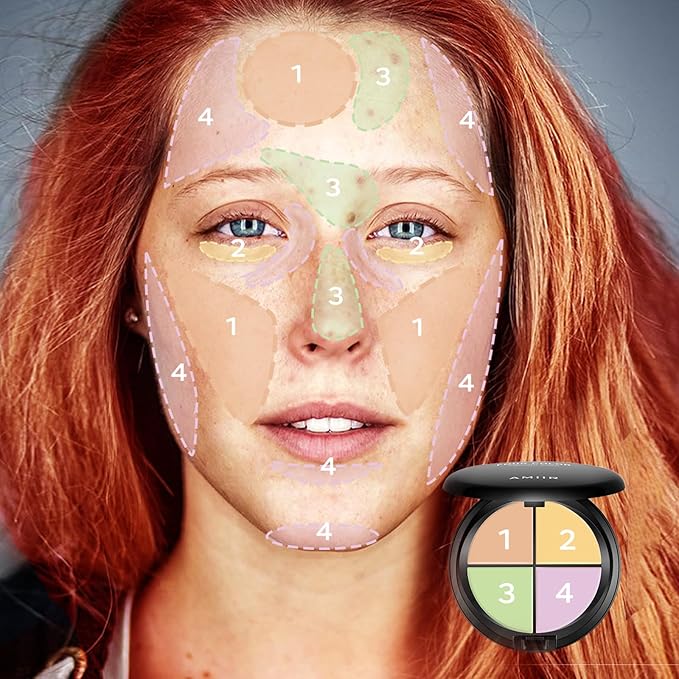 AMIIR Color Correcting Concealer Cream Full Coverage Professional Contour, Corrector