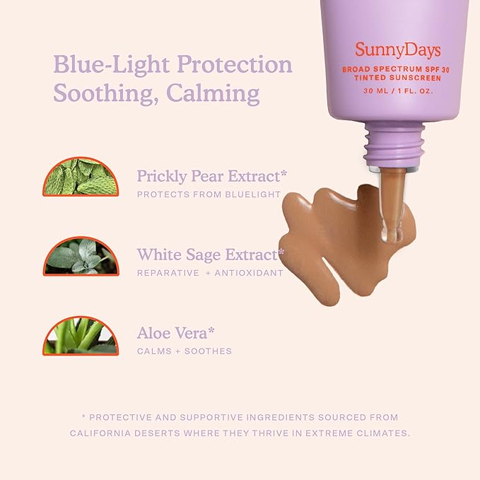 Tower 28 Beauty SunnyDays SPF 30 Tinted Mineral Sunscreen - For Sensitive Skin - 2-in-1 Facial Broad Spectrum UVA/UVB Protection + Foundation – Shade 55 TEMESCAL, 1 Fl Oz