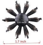 PERFEHAIR Round Brush with Natural Boar and Nylon Bristles, Small Volumizing Hair Brush- 1.7 Inch Diameter Barrel