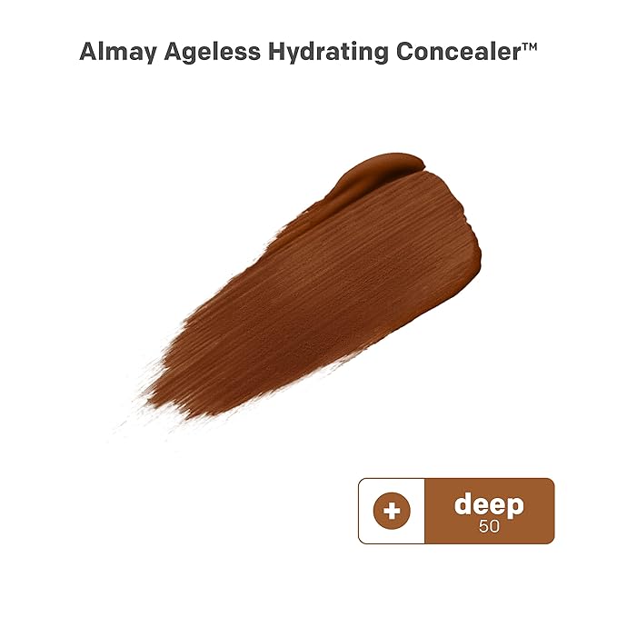 Almay Anti-Aging Concealer, Face Makeup with Hyaluronic Acid, Niacinamide, Vitamin C & E, Hypoallergenic-Fragrance Free, 050 Deep, 0.37 Fl Oz (Pack of 1)