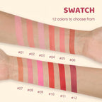 Shiny Blush 12 Color Cream High-Pigmented Buildable Face Blush Long-Lasting Natural Look Face Blush for Cheeks (Color 11)