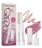 Heart Percent Dote On Mood Overlip Pencil & Stain Duo Set, Long-Lasting Creamy Lip Crayon & Pure Glow Tint Dewy Moisturizing Liquid Lipstick, #GeekChic Overlip Set