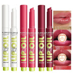 3 Colors Slick Click Lip Balm Set Hydrating Jelly Lipstick Tinted Lip Stain Lip Gloss, Moisturizing, Lightweight, Buildable, Pigmented Vegan Lip Balm, Glossy Lip Makeup for Girls (A)