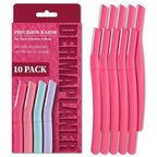 Face Razors for Women, Dermaplane Razor for Women Face, Eyebrow Razor, Facial Razors, Dermaplaning Tool, Gentle Skin Exfoliation Microblades for Sensitive Skin, Peach Fuzz Remover, 10 Count (Coral)