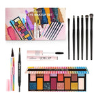 All in One Professional Makeup Kit for Women Girls Holiday Makeup Gift Sets Xmas Essential Bundle Include Eyeshadow Palette Lipstick Blush Concealer Eyeliner Mascara Brush Eyebrow Pencil