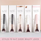 Niré Beauty 15piece Award Winning Pink Makeup Brushes: Pink Makeup Brush Set with Case, Makeup Sponge, Brush Cleaner, Guide, Gift Box