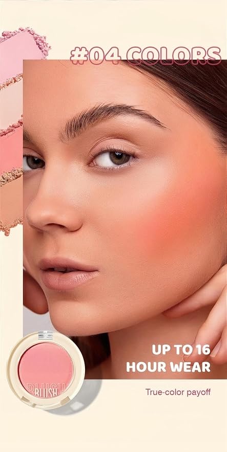 Shiny Blush 12 Color Cream High-Pigmented Buildable Face Blush Long-Lasting Natural Look Face Blush for Cheeks (Color 01)