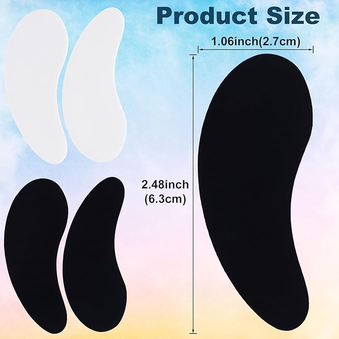 Under Eye Patches 2 Pairs, Silicone Reusable Eye Patches, Under Eye Mask for Skin Care Effect to Reduce Wrinkles and Fine Lines (Black, White)