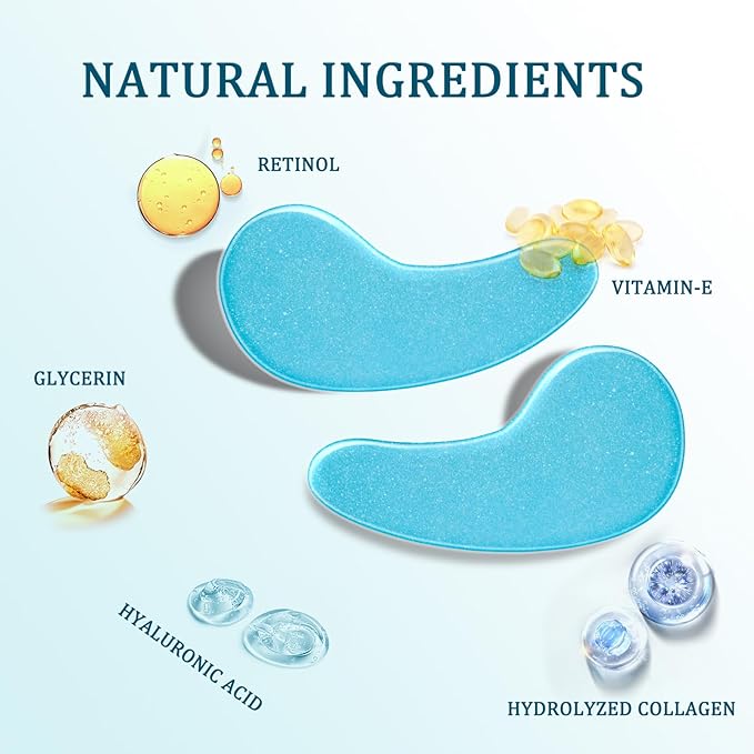 Under Eye Patches for Dark Circles, Eye Masks Gel - Reduce Puffiness and Fine Lines