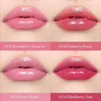 Flower Knows Violet Strawberry Rococo Glowy Lip Gloss G01+G02 +Hair Clips Set