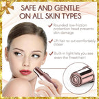 gurelax Facial Hair Remover for Women, Painless Hair Removal Device(with 2 x Replacement Heads) -Best Touch Face Shaver for Mother/Wife/Girlfriend, Electric Razors for Upper Lip, Chin