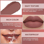 Light Brown Matte Lip Liner Pencil - Crayon Matte Lipstick Pencil, No Transfer, Smudgeproof & Waterproof, Sharpenable Lip Crayon for Women, Velvet Long-Lasting Lip Color 06#