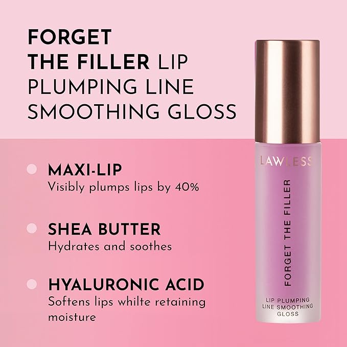 Women's Forget The Filler Lip Plumper Line Gloss, Violet Bloom, Purple, 0.11 Fl Oz (Pack of 1)
