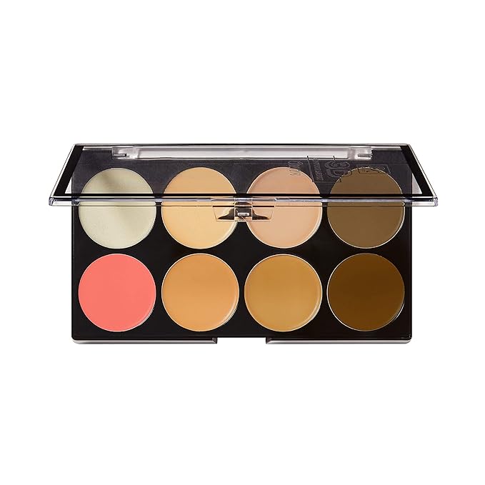 Ruby Kisses Flawless Finish with 3D Contour Cream Makeup Palette – Lightweight, Multi-Palette, Contouring Foundation, Creamy, Sculpt &Highlighting, Define Cheekbones (Light)