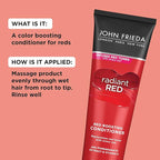 John Frieda Radiant Red, Color Boosting Conditioner, Hydrates and Enhances Red Tones with Pomegranate Extract and Vitamin E for Natural or Color-Treated Hair, 8.3 Oz, Pack of 2