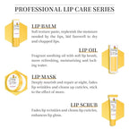 4 Piece Honey Milk Lip Mask Lip Balm Lip Scrub Lip Oil Lip Care Kit, Moisturizing & Nourishing Dry and Cracked Lips, Overnight Sleeping Lip Exfoliator Lip Moisturizer Lip Repair