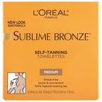 L'Oreal Paris Sublime Bronze Self Tanning Towelettes, Streak-Free, Natural Looking Tan, 6 ct