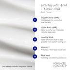 Advanced Clinicals 10% Glycolic Acid + Lactic Acid Lotion Exfoliant Moisturizing Cream With Hyaluronic Acid Moisturizer | AHA Exfoliating Body Cream Improves Look Of Uneven Rough Skin Texture, 2-Pack