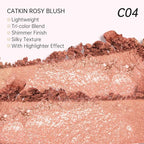 CATKIN Cheek Blush Bake Shimmer Pink Peach Multi Blusher Natural Powder Palette 10g (C04 Shimmer)