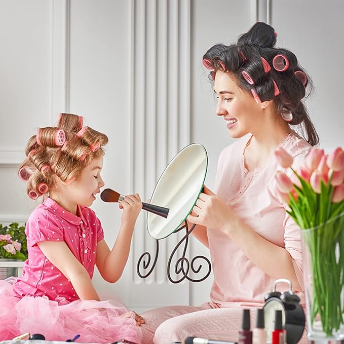 Big Self-Grip Hair Rollers with Stainless Steel Duckbill Clips for Long, Medium Hair and Volume