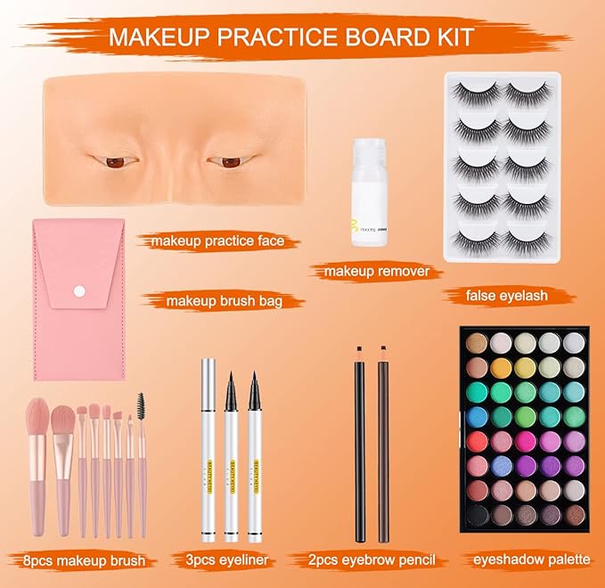 Makeup Practice Face Board, 3D Reusable Makeup Mannequin