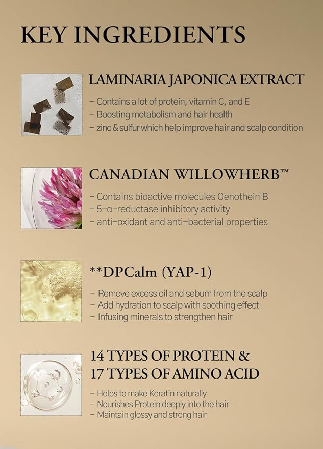 laferme Laminaria Shampoo with Organic Ingredient, Korean Clarifying Shampoo, Hydrating for Dry Hair, Strengthening for Weak Hair, Sulfate & Paraben-Free, for Women & Men,16.9 FL. OZ, Pear & Freesia