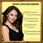 Coffee Hair Dye 3 in 1 - Instant Hair Color Shampoo for Refreshing, Herbal Hair Dye for Women & Men, Easy to Use & Long Lasting 16.90 oz