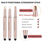 Gold Eyeshadow Stick, Shimmer Cream Single Eyeshadow Pencil, High Pigmented Eye Shadow Brightener Stick, Hypoallergenic Waterproof Long Lasting Highlighter stick Create Multi-Dimensional Eyes Look 02#