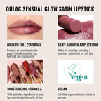 Oulac Beige Lipsticks for Women, Pale Nude Matte Lip Base, Full Coverage Lip Color, Satin Matte Finish, Cream Texture, Hydrating, Infused with Hyaluronic Acid, Vegan & Clean Beauty 4g SG01 Bare