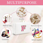 Personalized initial letter makeup bag,
