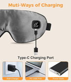 Heated Eye Mask for Dry Eyes, Cordless Warm Eye Compress, Styes, Blepharitis, 1000mAh, 3 Heat Levels, Electric, Light-Blocking, Washable Cover, Travel (Gray)