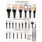 47Pcs Black Makeup Brushes Set Professional Makeup Kit Multi-functional Makeup Tool Set with Facial Makeup Accessories, Foundation Makeup Brush Kit Eye and Face Make up Brushes & Tools