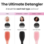Tangle Teezer Ultimate Detangler Curly Hair Brush, Dry & Wet Hairbrush, Reduces Frizz & Breakage, for 3C to 4C Curly Hair Types, Pink Mango