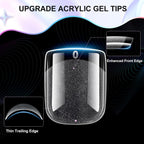 Short Nail Tips Extra Short Square Soft Gel Nail Tips 240Pcs Fake Nails Pre-Shaped Half Matte Acrylic Full Cover Clear Pre Etched Nails for Nail Extension Manicure Home DIY Salon 12 Sizes Gelly Tips