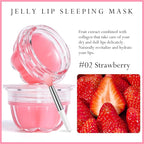 2Pc Jelly Lip Mask Overnight,Fruity Strawberry Collagen-Strawberry