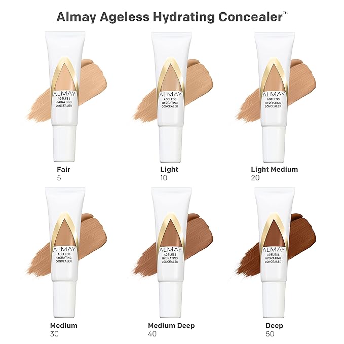 Almay Anti-Aging Concealer, Face Makeup with Hyaluronic Acid, Niacinamide, Vitamin C & E, Hypoallergenic, -Fragrance Free, 040 Medium Deep, 0.37 Fl Oz (Pack of 1)