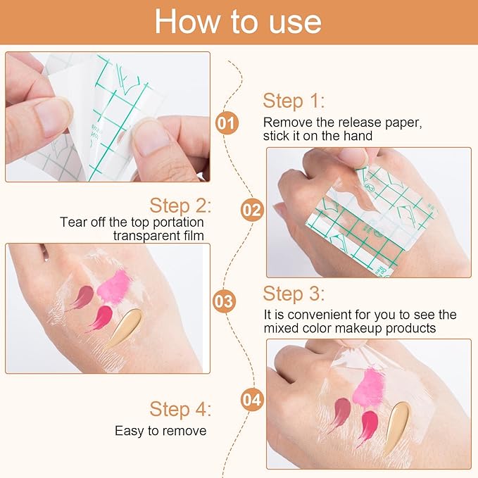 ANCIRS 150pcs Disposable Makeup Hand Palettes, 2.4x2.4inch Adhesive