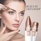 Eyebrow Razor,Facial Hair Removal for Women, (USB Rechargeable), 2 in 1 Eyebrow Trimmer and 100% Painless Hair Remover with Light for Nose, Lips, Face, Body