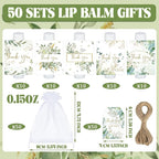 50 Set Employee Appreciation Gifts Bulk Baby Shower Favors Lip Balms Bulk Thank You Gifts Wedding Bridal Shower Bachelorette Gifts Prizes for Guests Women Teacher Coworker Nurse(Eucalyptus)