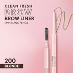 Covergirl Clean Fresh Brow Nano, 200 Blonde, Eyebrow Pencil, Ultra-Precise Tip, Waterproof, Transfer-Resistant, Built-In Spoolie, Vegan Formula, 0.001oz