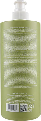 laferme Laminaria Shampoo with Organic Ingredient, Korean Clarifying Shampoo, Hydrating for Dry Hair, Strengthening for Weak Hair, Sulfate & Paraben-Free, for Women & Men, 33.8 FL OZ, Pine Eucalyptus
