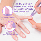 3 in 1 Cuticle Oil Pen, Nail Cuticle Remover Pen with Ceramic Tip Moisturize Strengthen Brighten Oil Applicators for Hangnails Dry Cracking Nails Repair