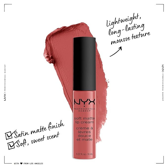 NYX PROFESSIONAL MAKEUP Soft Matte Lip Cream, Lightweight Liquid Lipstick - Zurich (Matte Muted Rose) (Pack of 2)