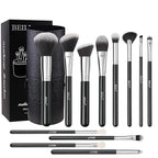 BEILI Makeup Brushes 12pcs Makeup Brushes Set with Holder Premium Synthetic Kabuki Foundation Brush Blending Blush Concealer Full Face Makeup Brushes Kit With Gift Box(Black)