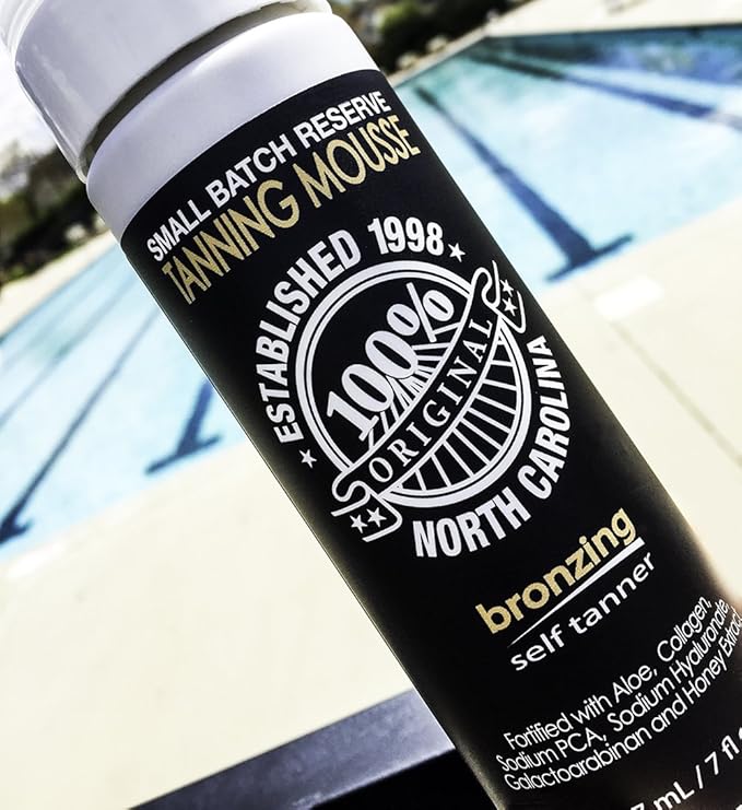 Dark Tanning Mousse w/Instant Bronzer by Famous Dave’s | Sunless Self Tanner | Organic & Natural Ingredients for Medium/Darker Skin Tones | Moisturizing Glow with Natural Tan Results